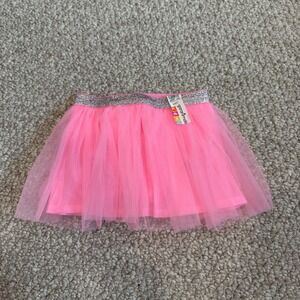 Garanimals Baby Girl Neon Pink Tulle Tutu Skirt Glitter Waistband Size 24 Months